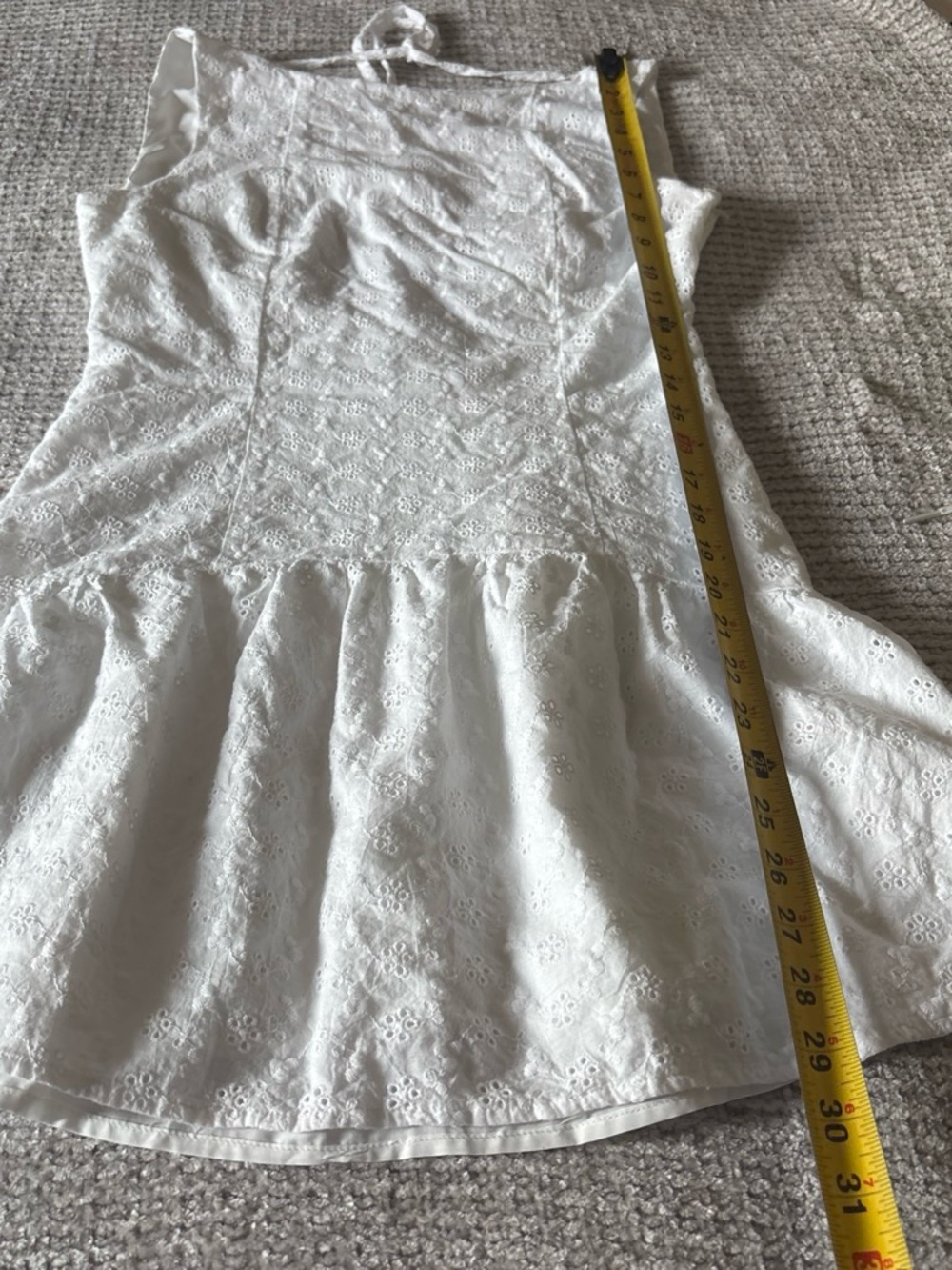 Peppermayo White Eyelet Drop-Waist Mini Dress - Picture 5 of 7